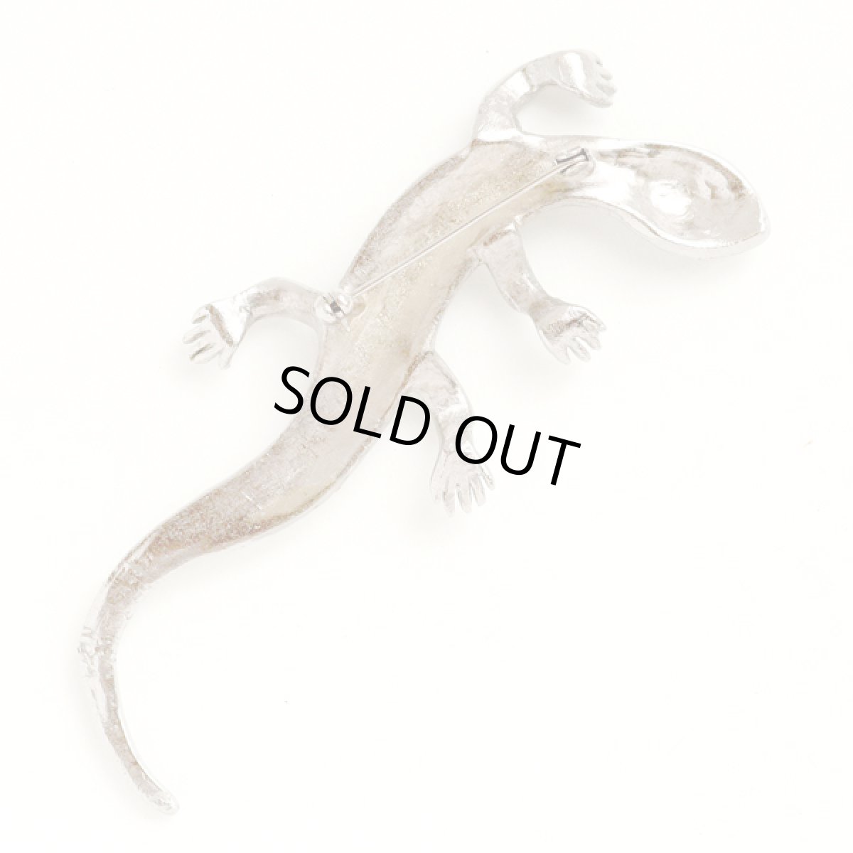 画像3: イギリス ヴィンテージジュエリー 大きなトカゲのラインストーンブローチ (3)