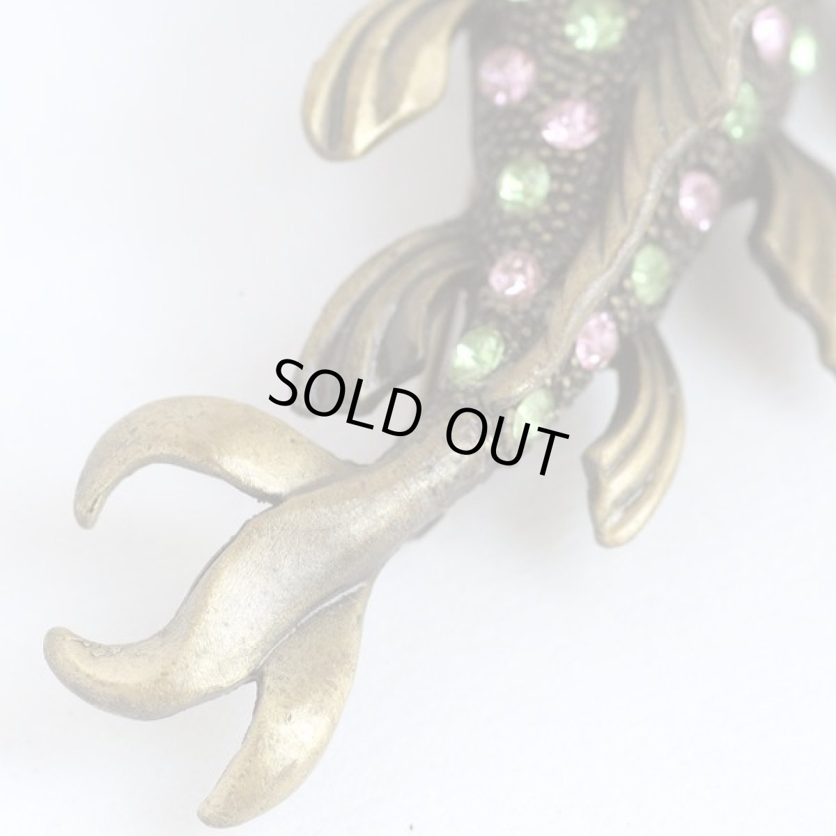 画像5: イギリス ヴィンテージジュエリー ラインストーンフィッシュ ブローチ (5)