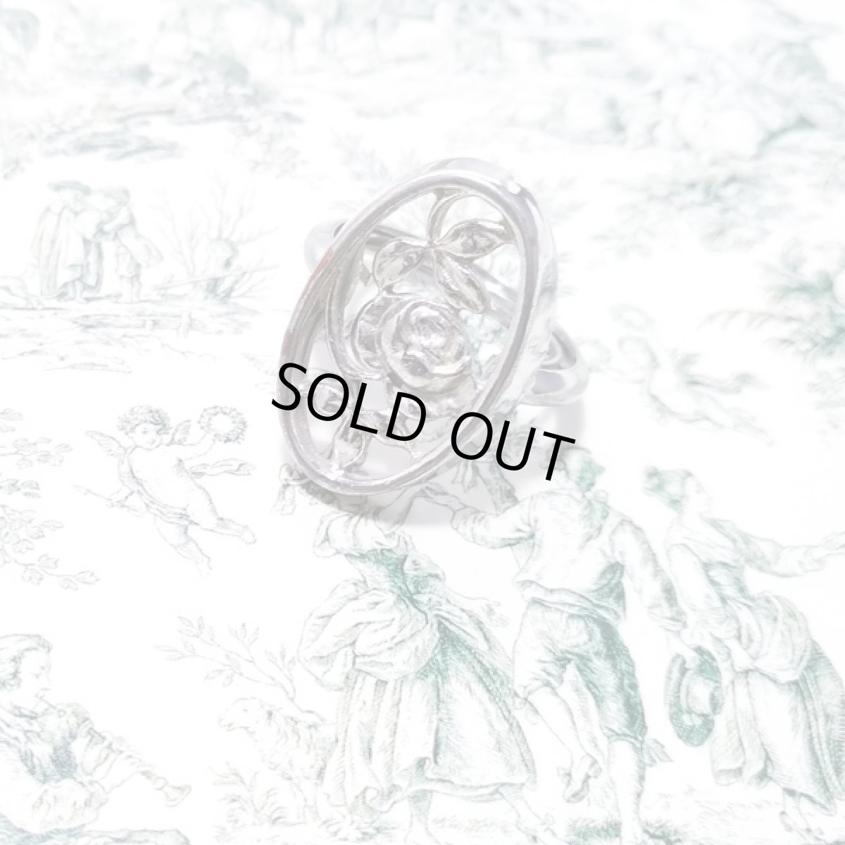 画像9: AVON イギリスヴィンテージ 透かし細工ローズリング エイボン フリーサイズ (9)