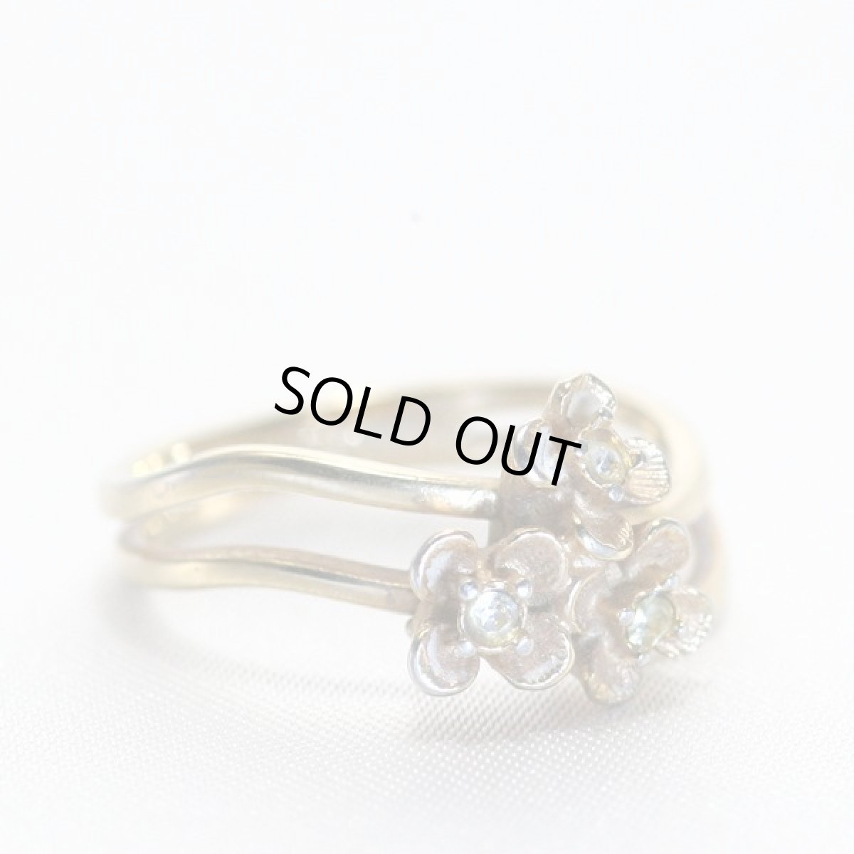 画像3: AVON イギリスヴィンテージ フラワー２連 リング エイボン (3)