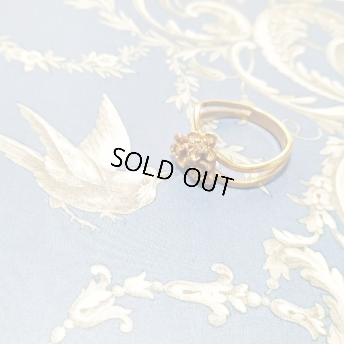 画像9: AVON イギリスヴィンテージ フラワー２連 リング エイボン (9)