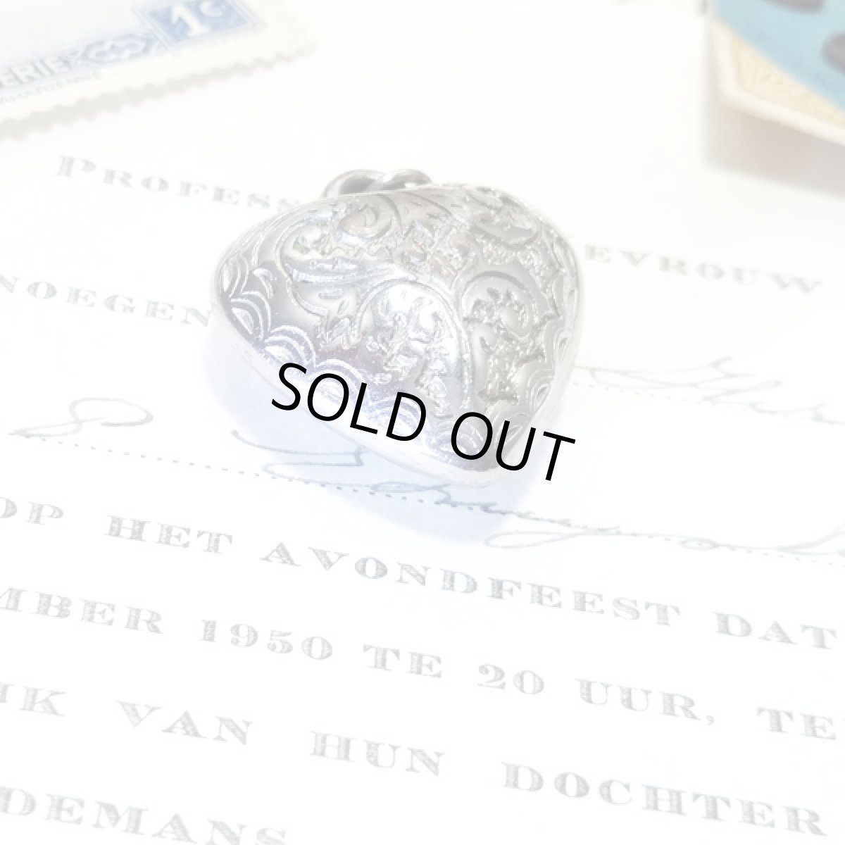 画像7: アールヌーボ様式 美しいハートのヴィンテージペンダントトップ (7)