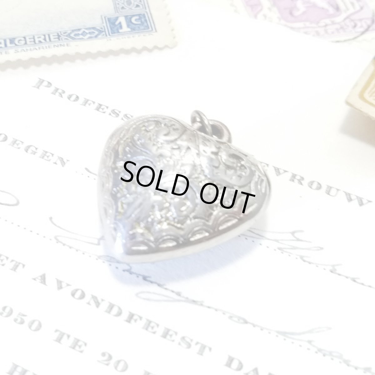 画像5: アールヌーボ様式 美しいハートのヴィンテージペンダントトップ (5)