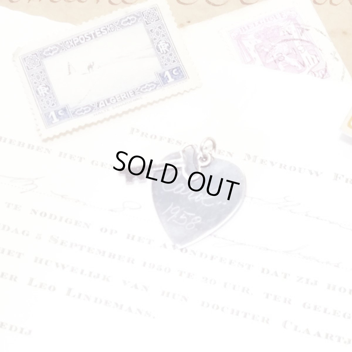 画像7: 1958年 Carol　ハートと鍵  ヴィンテージペンダントトップ (7)