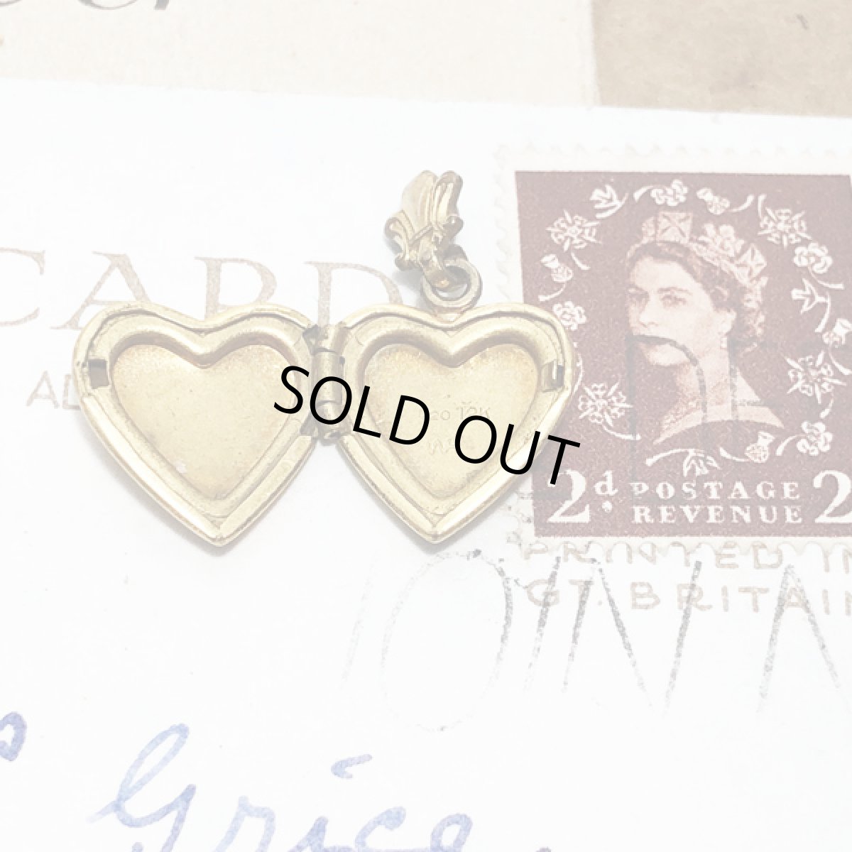 画像2:  12K 手彫り花装飾の美しいヴィンテージハートのロケットペンダント トップ (2)