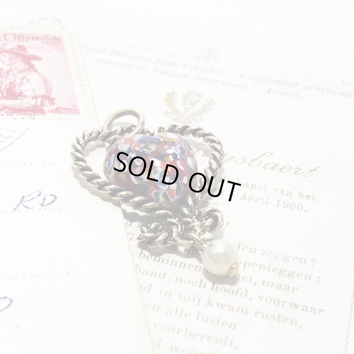 画像4: 1970年SARAHA サラコベントリー ビンテージコスチュームジュエリーハートのペンダントトップ  (4)