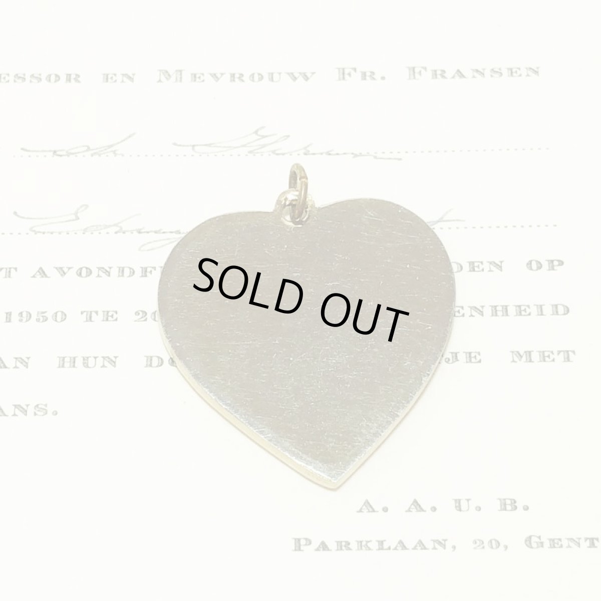 画像4: ビンテージコスチュームジュエリー ハート ペンダントトップ  (4)