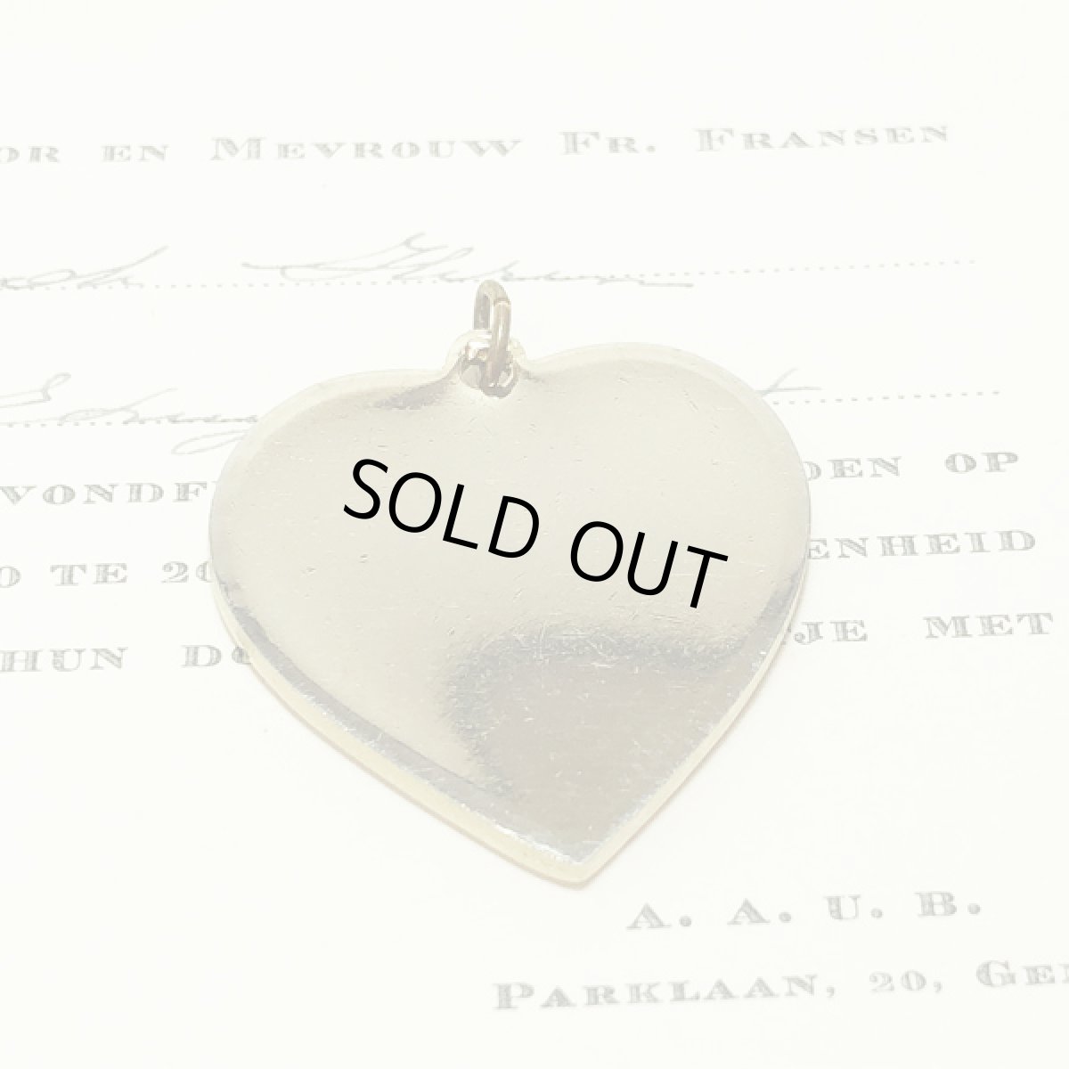 画像5: ビンテージコスチュームジュエリー ハート ペンダントトップ  (5)