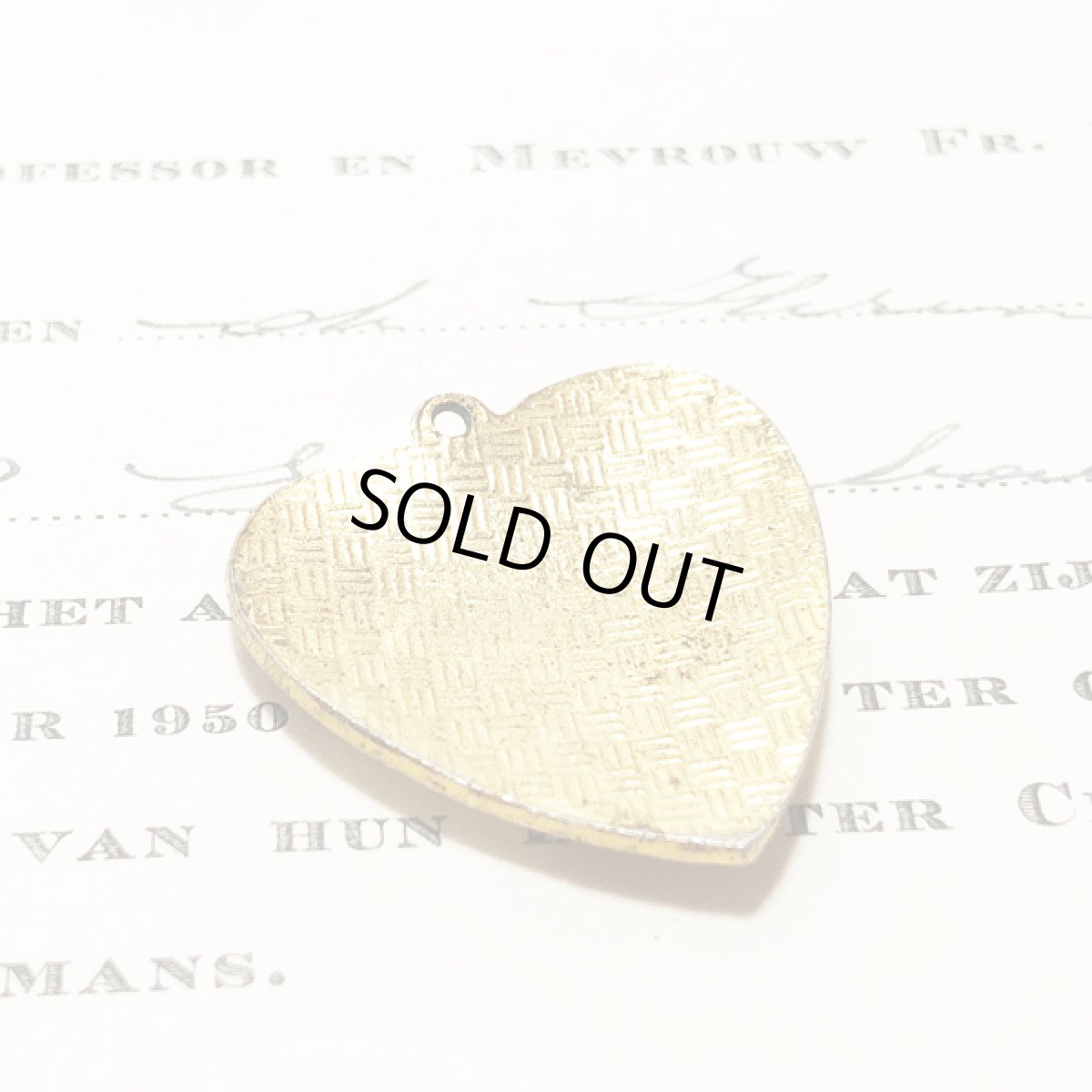 画像7: ビンテージコスチュームジュエリー エナメル細工ハート ユニコーン ペンダントトップ  (7)