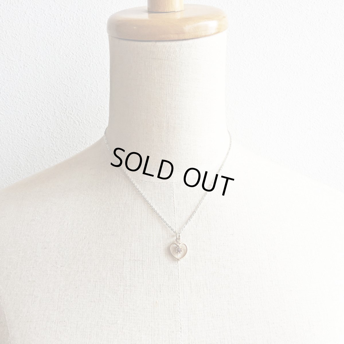 画像7: ビンテージコスチュームジュエリー オープンハート ペンダントトップ  (7)