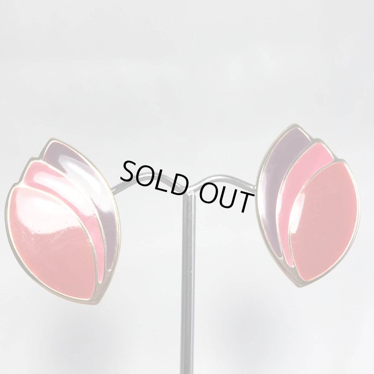 画像6: 1970s エナメル細工 艶めきアクセントカラー クリップ式イヤリング (6)