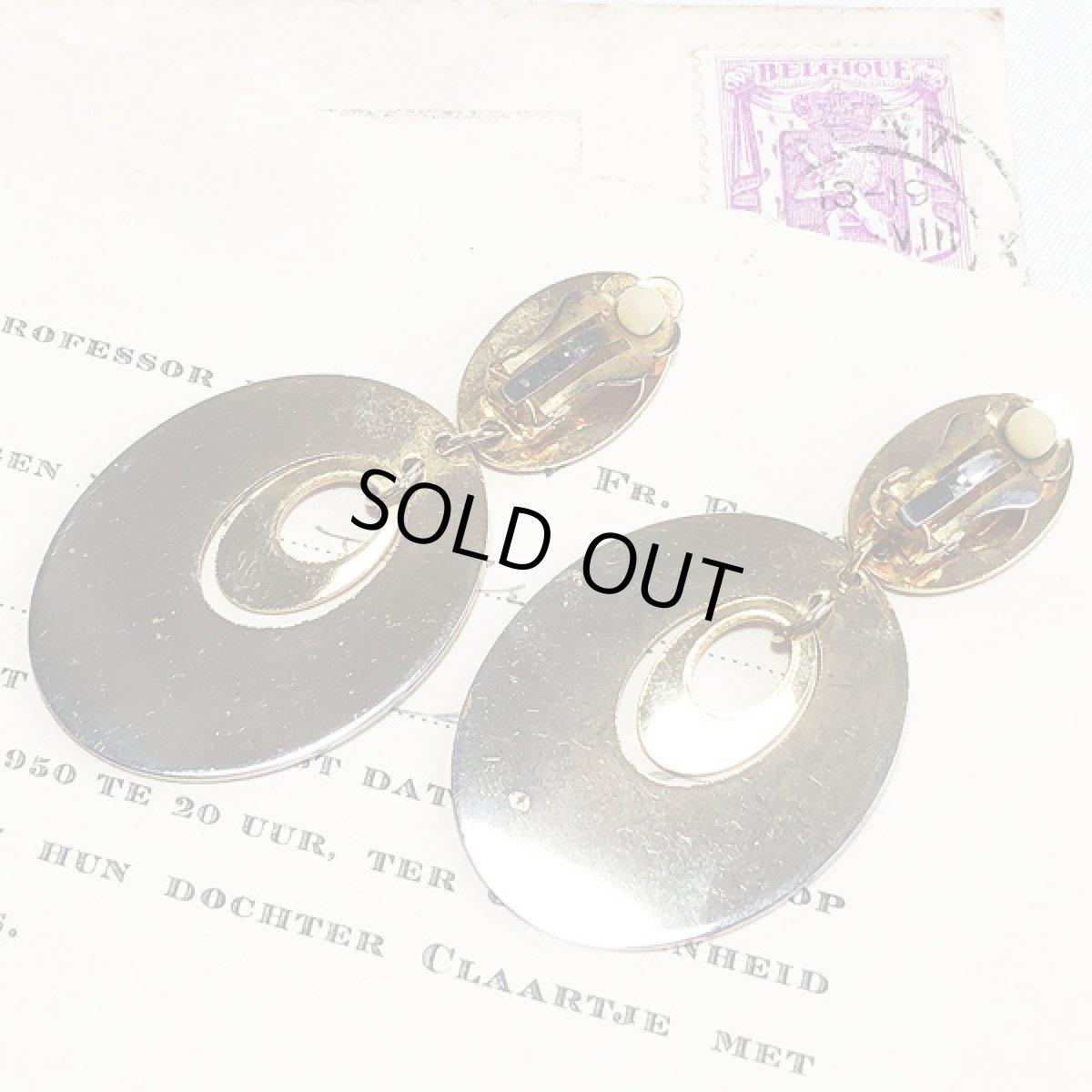 画像3: 光を味方にする柔らかな輝き 1970年代 オーバルリング イヤリング クリップ式  (3)