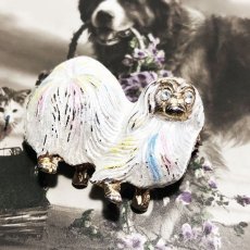 画像1: 英国 ヴィンテージジュエリー ヨークシャテリア犬ドッグブローチ (1)