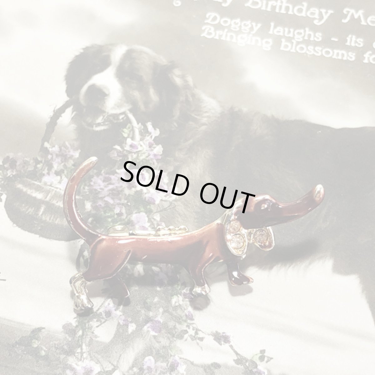 画像2: イギリスヴィンテージジュエリー ダックスフント 犬 ドッグ 動物 ブローチ (2)