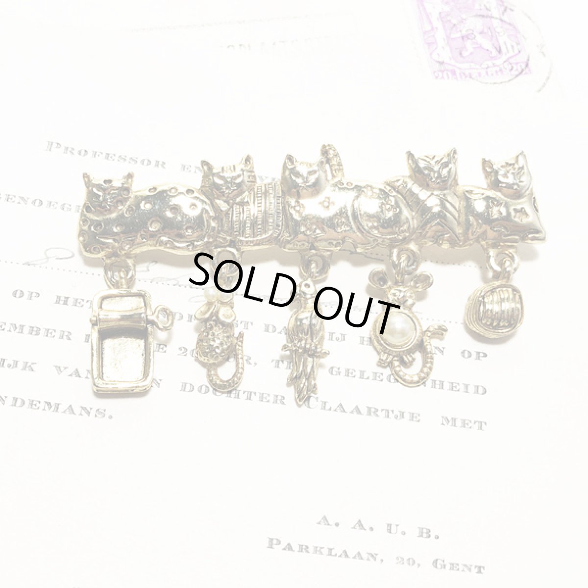 画像4: AJCヴィンテージジュエリー 5匹の遊ぶ猫 CAT 猫ブローチ (4)