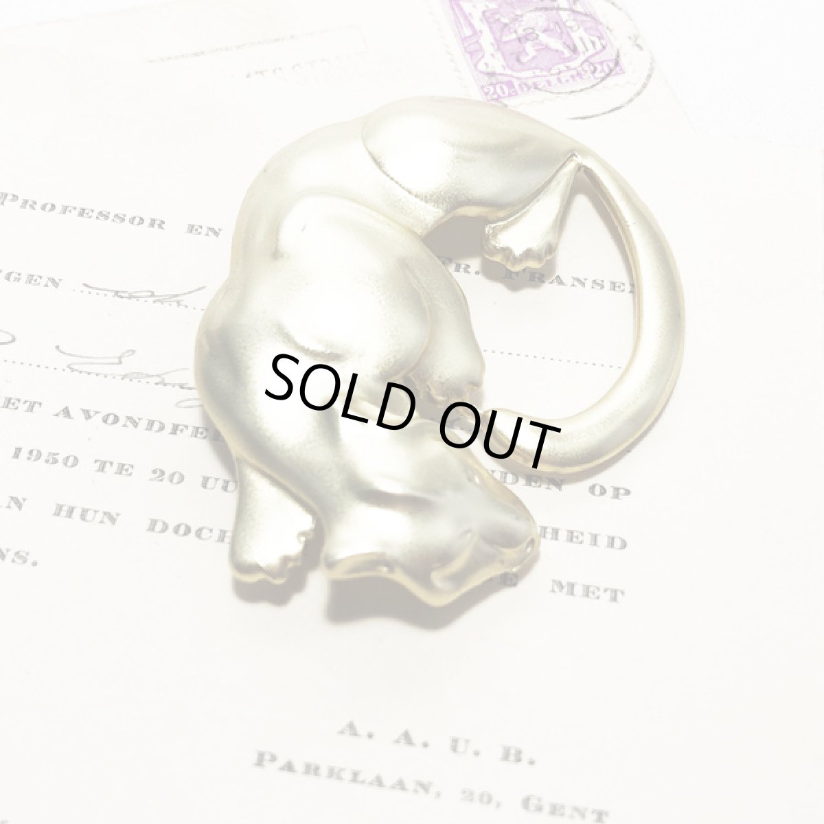 画像10: 〈DON-LIN〉ヴィンテージジュエリー 大きな猫 CAT 猫ブローチ (10)