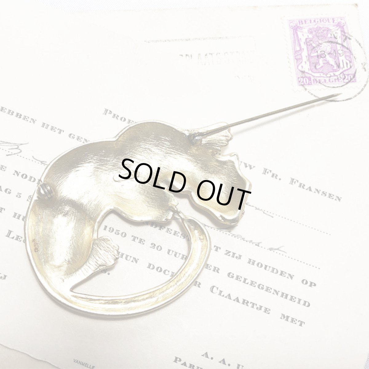 画像8: 〈DON-LIN〉ヴィンテージジュエリー 大きな猫 CAT 猫ブローチ (8)