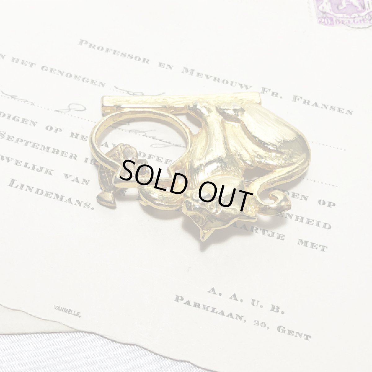 画像5: ALEXISヴィンテージジュエリー 金魚鉢と魚と猫 　CAT 猫ブローチ (5)