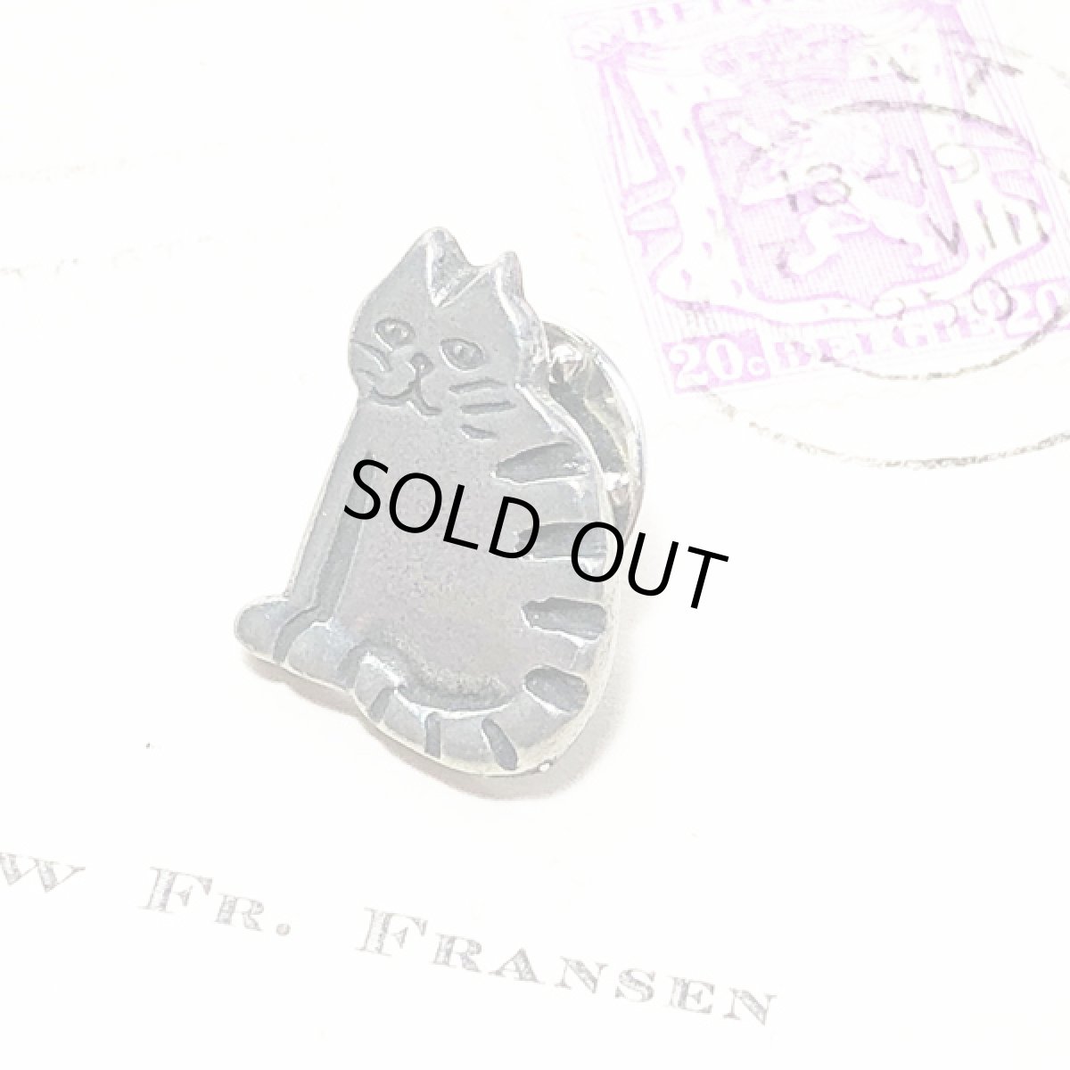 画像4:  BALLOU REG'Dヴィンテージ 猫 CAT ねこピンブローチ (4)