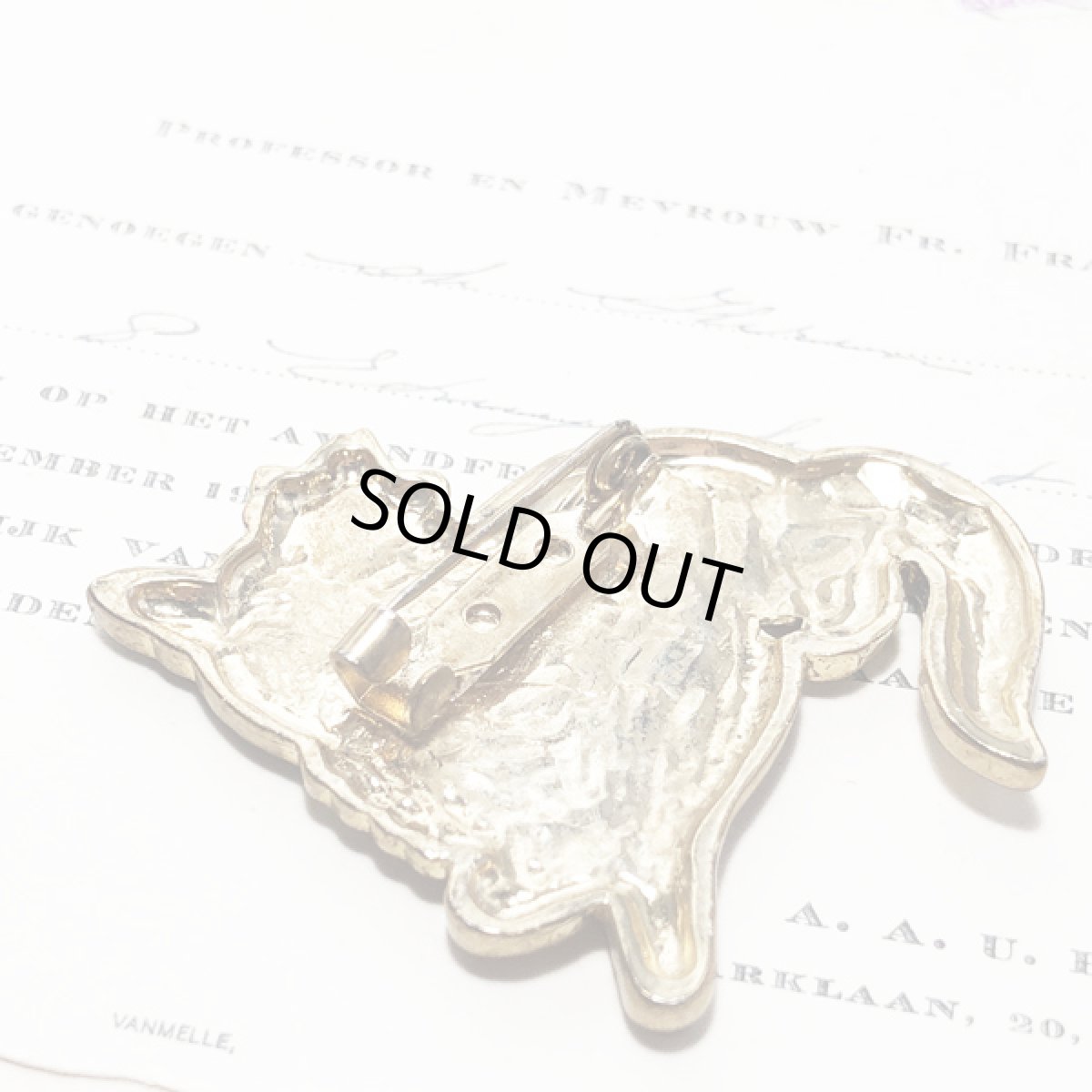 画像8:  イギリス ヴィンテージジュエリー CAT 猫ブローチ (8)