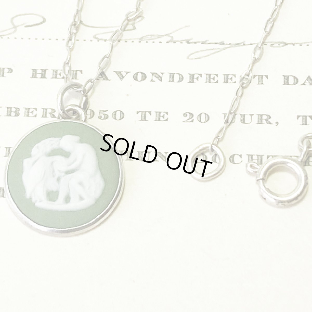 画像7: 〈WEDGWOOD〉1937年シルバー ホールマークジャスパー カメオネックレス　アンティークネックレス (7)