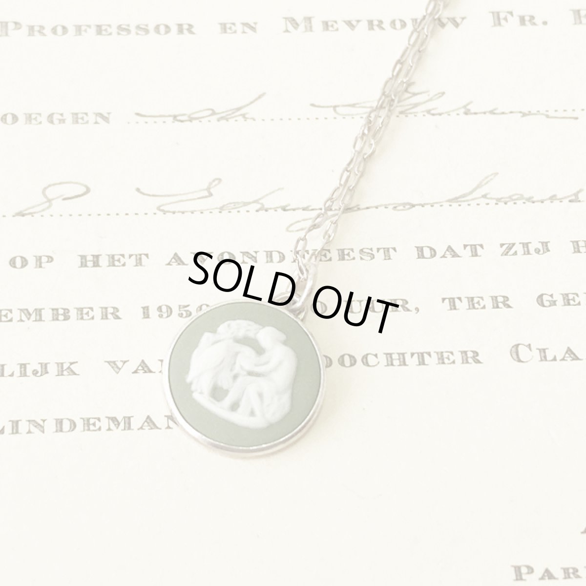 画像2: 〈WEDGWOOD〉1937年シルバー ホールマークジャスパー カメオネックレス　アンティークネックレス (2)