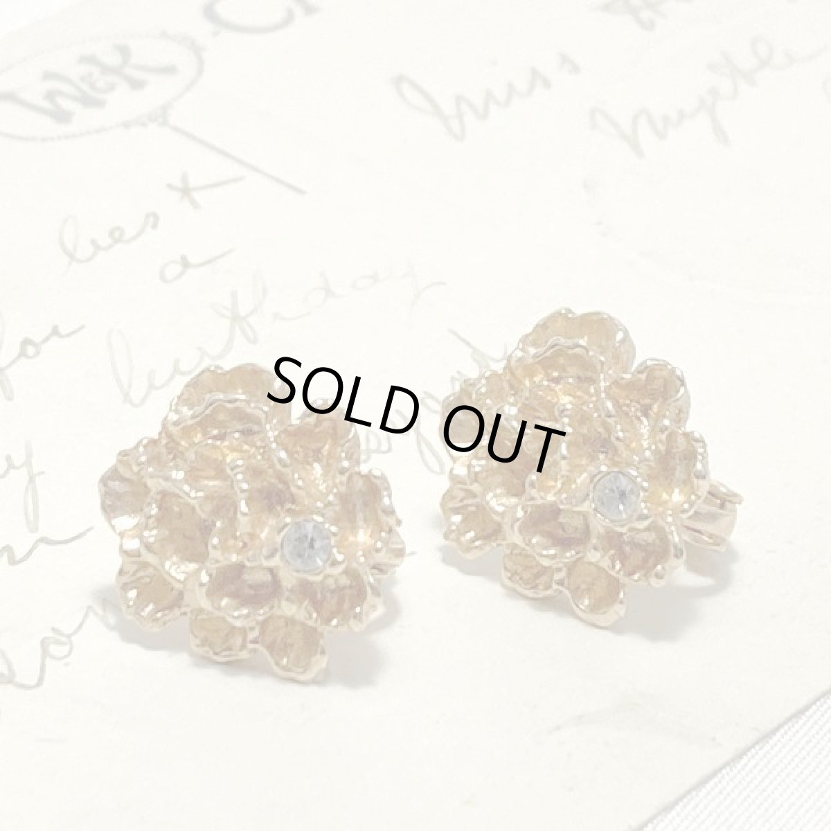 画像5: AVON エイボン フラワーデザインの可愛いゴールドプレート イヤリング クリップ式 (5)