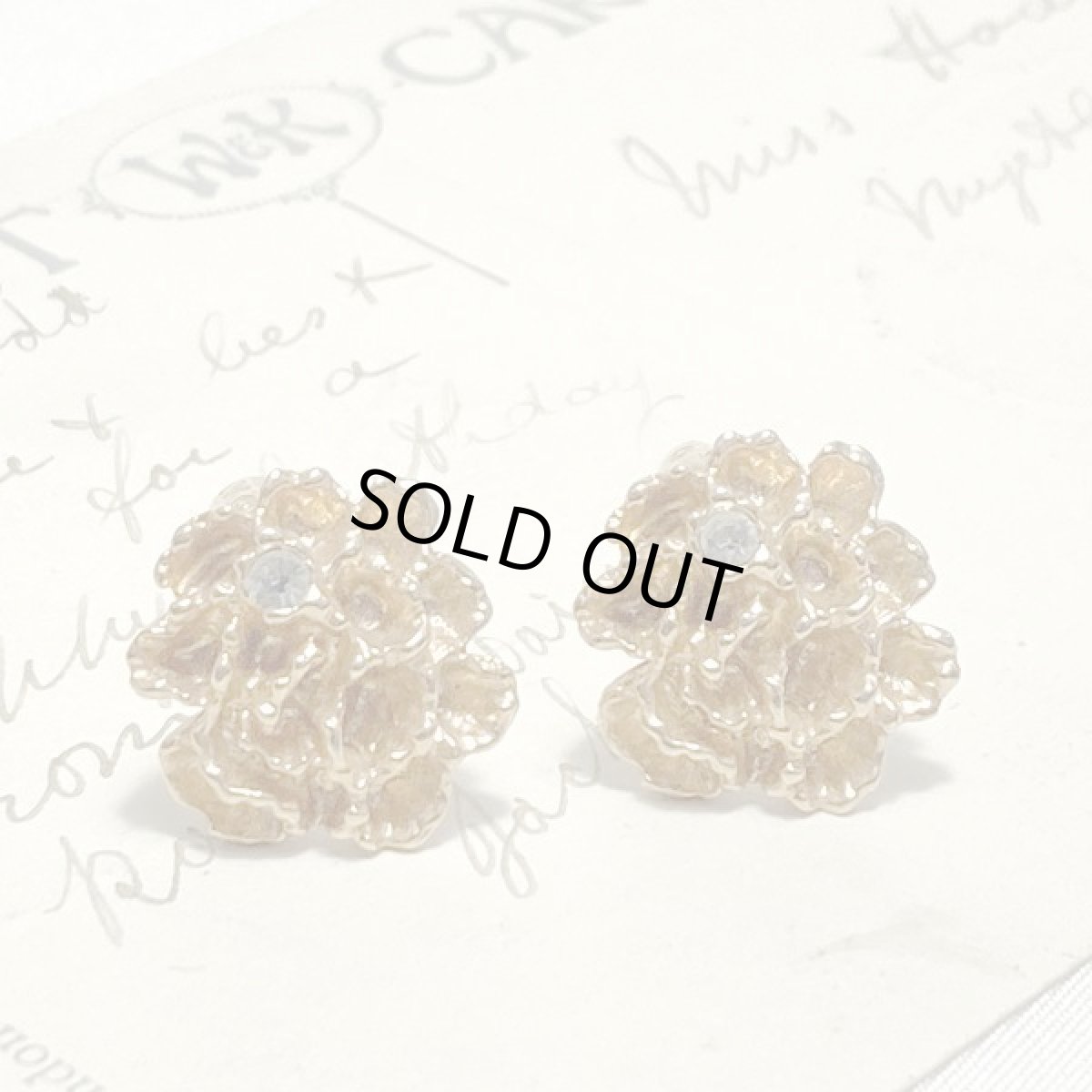 画像11: AVON エイボン フラワーデザインの可愛いゴールドプレート イヤリング クリップ式 (11)