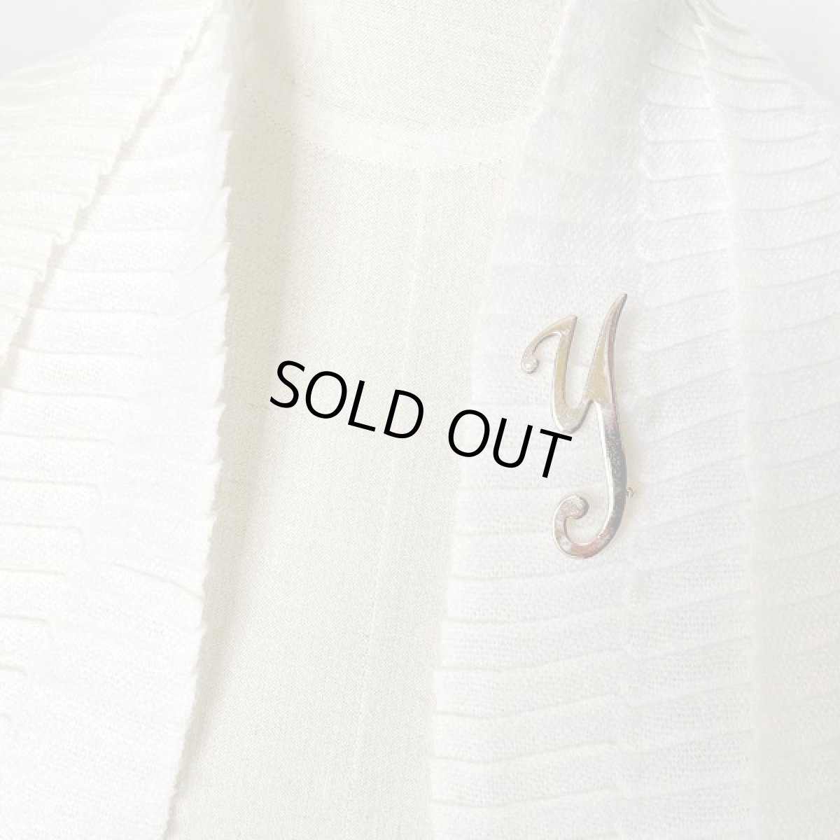 画像5: 1970s Y スクリプトyゴールドプレートのブローチ (5)