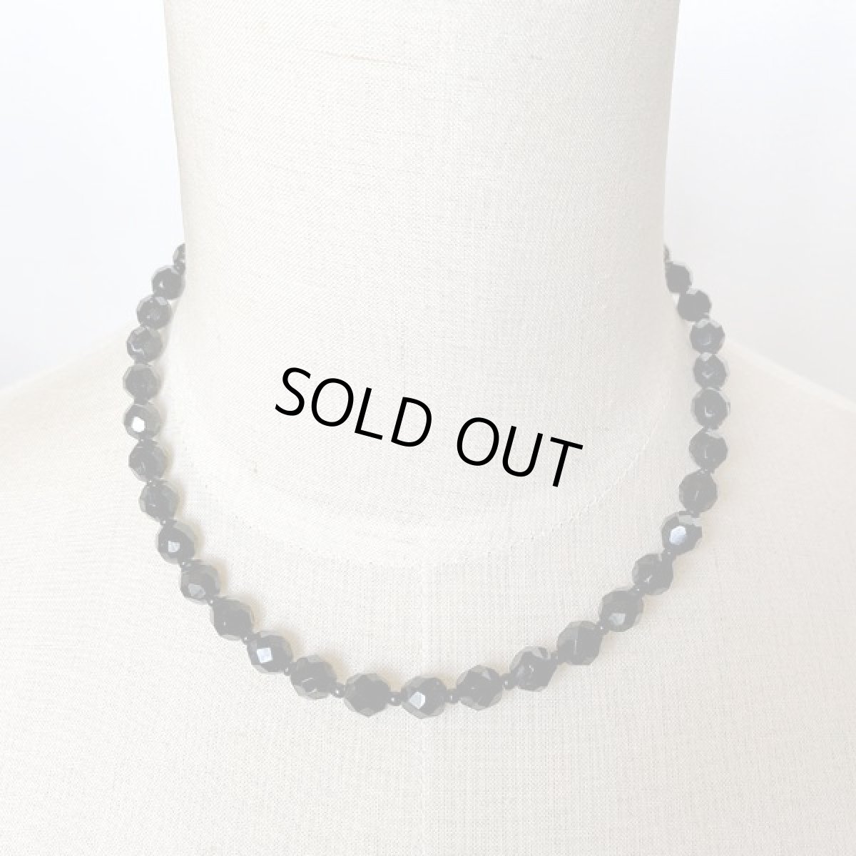 画像4: チェコ共和国 Czech Republic ブラックガラスビーズの コスチュームジュエリー ネックレス (4)