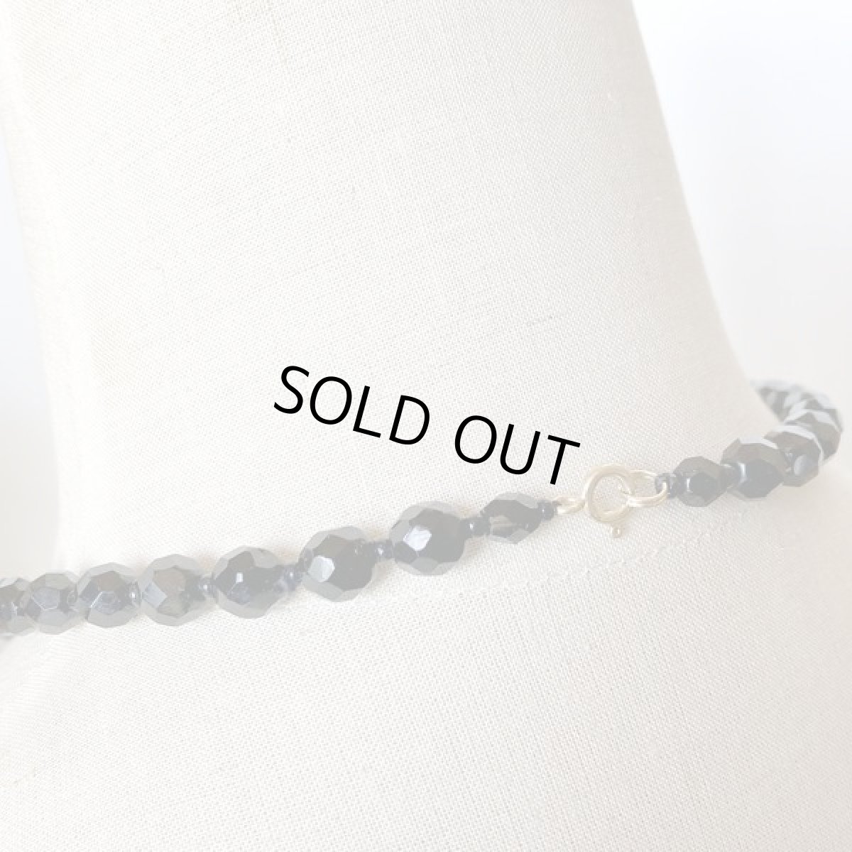 画像5: チェコ共和国 Czech Republic ブラックガラスビーズの コスチュームジュエリー ネックレス (5)