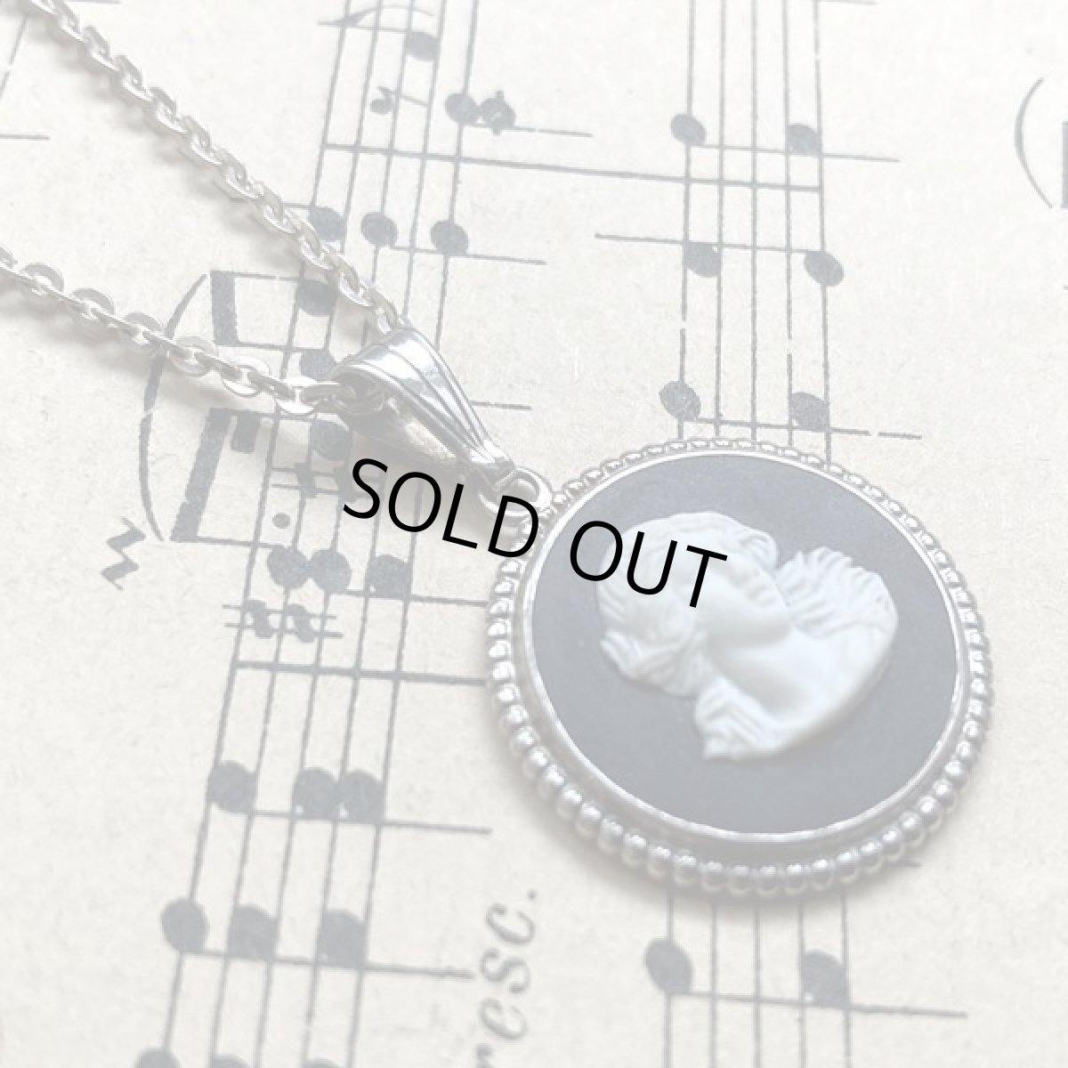 画像5: WEDGWOOD ウェッジウッド SILVER FAW シルバー  ジャスパー ブラック ヴィンテージネックレス (5)