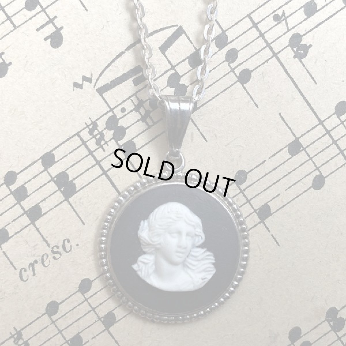 画像4: WEDGWOOD ウェッジウッド SILVER FAW シルバー  ジャスパー ブラック ヴィンテージネックレス (4)