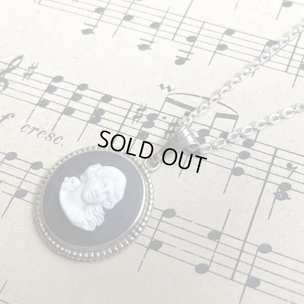 画像6: WEDGWOOD ウェッジウッド SILVER FAW シルバー  ジャスパー ブラック ヴィンテージネックレス (6)