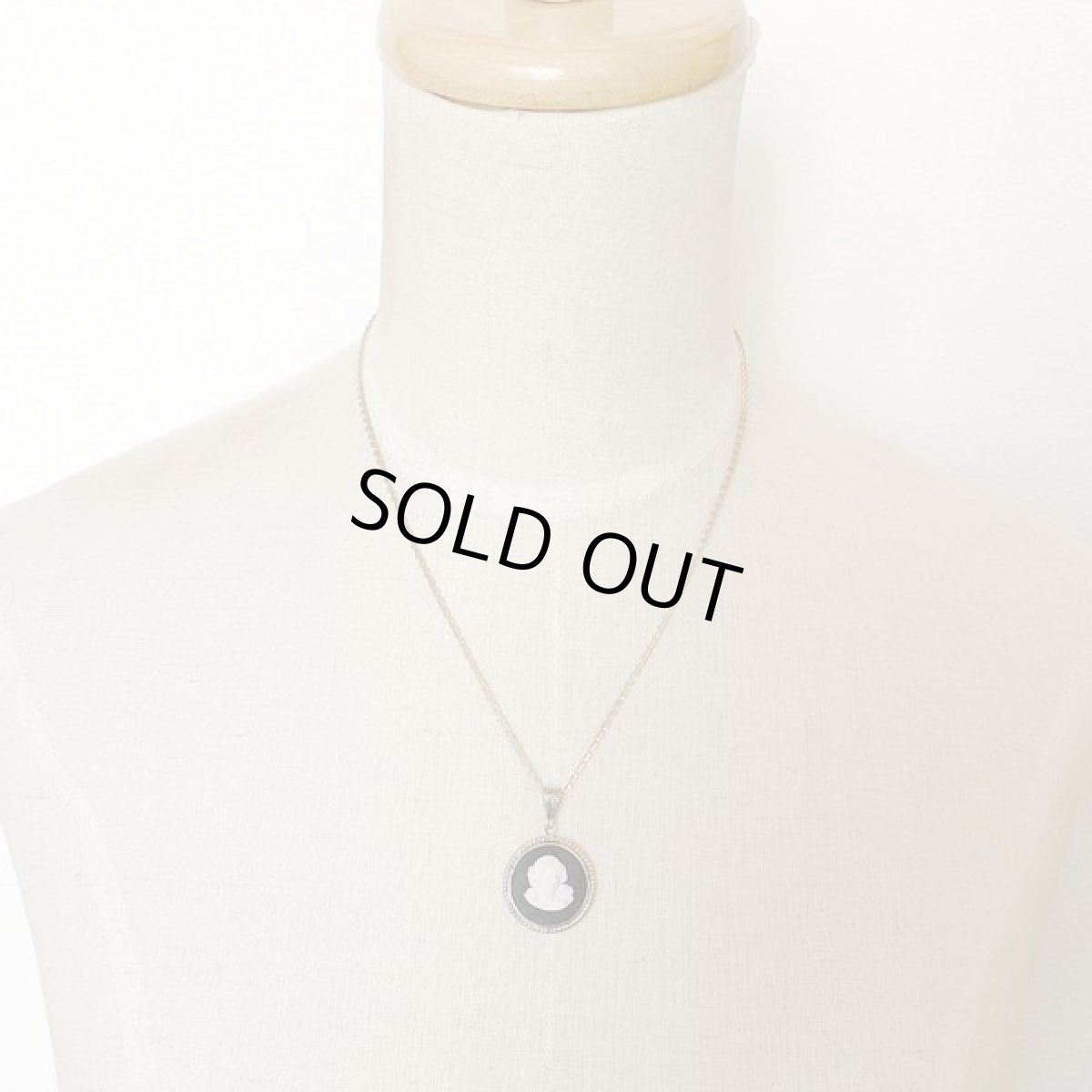 画像2: WEDGWOOD ウェッジウッド SILVER FAW シルバー  ジャスパー ブラック ヴィンテージネックレス (2)