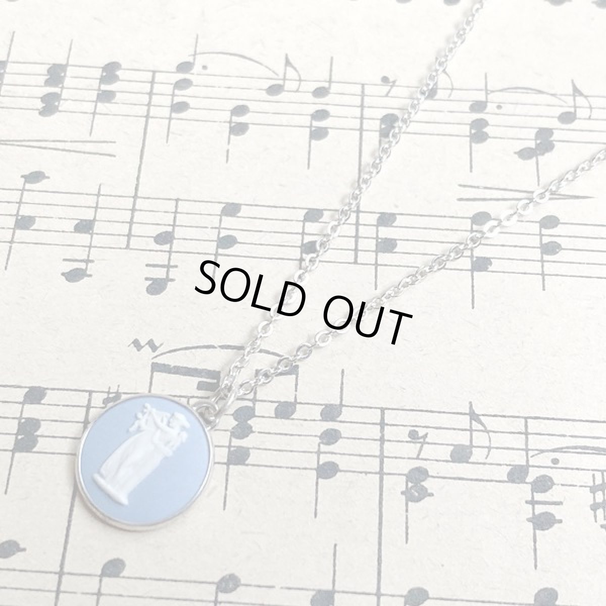 画像6: WEDGWOOD ウェッジウッド シルバーSILVERJW ジャスパー ジャスパーブルー ヴィンテージネックレス 円形 (6)