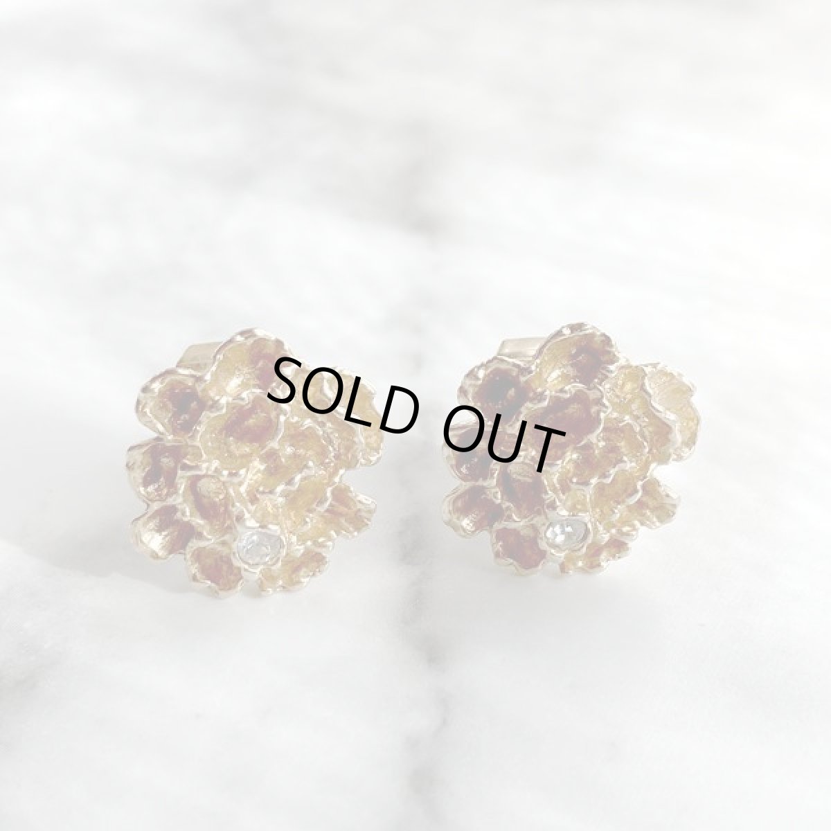 画像8: AVON エイボン フラワーデザインの可愛いゴールドプレート イヤリング クリップ式 (8)