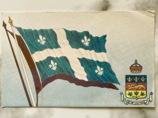 画像1: カナダ 海外ヴィンテージポストカード ケベック州旗 レトロポストカード通販 古いアンティークはがき (1)
