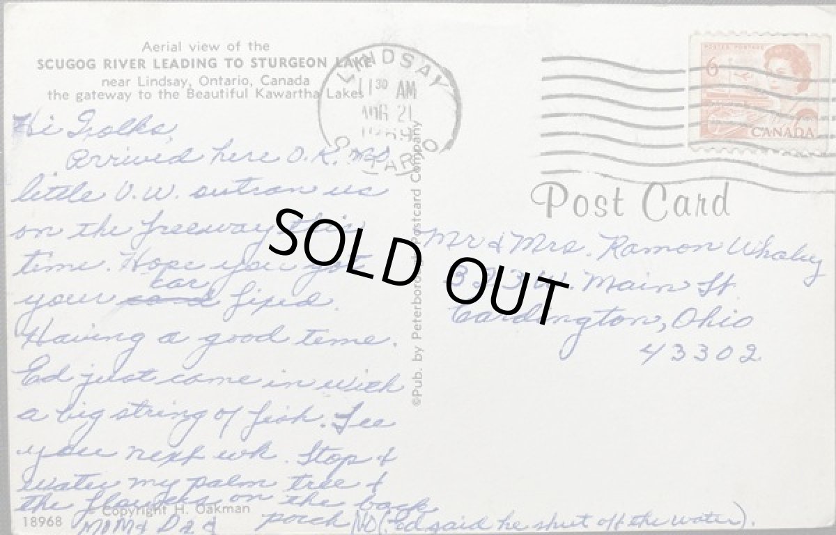 画像2: 1969年代 消印 切手 海外ヴィンテージポストカード Scugog River スクゴグ川 レトロポストカード通販 古いアンティークはがき (2)