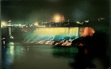 画像1: 海外ヴィンテージポストカード アメリカ川 THE AMERICAN FALLS ILLUMINATED レトロポストカード通販 世界のアンティークはがき (1)