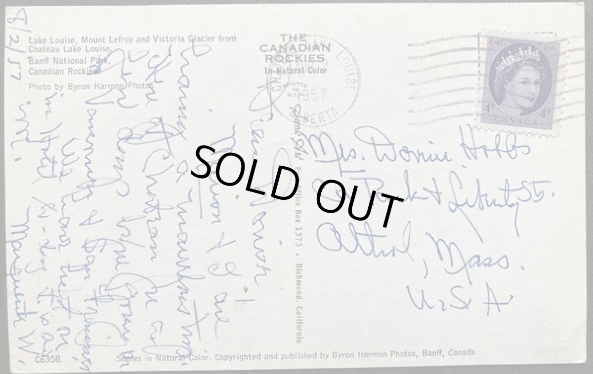 画像2: 1957年消印 切手 海外ヴィンテージポストカード レイクルイーズ:レフロイ山 Lake Louise: Mount Lefroy 世界のアンティーク絵葉書 昔のポストカード (2)