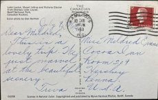 画像2: 1963年消印 切手 海外ヴィンテージポストカード レイクルイーズ:レフロイ山 Lake Louise: Mount Lefroy 世界のアンティーク絵葉書 昔のポストカード (2)