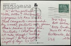 画像2: 消印 切手 海外ヴィンテージポストカード モレーン湖 Moraine Lake 世界のアンティーク絵葉書 昔のポストカード (2)