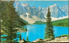 画像1: 消印 切手 海外ヴィンテージポストカード モレーン湖 カナディアンロッキー Moraine Lake 世界のアンティーク絵葉書 昔のポストカード (1)