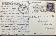 画像2: 1963年消印 切手 海外ヴィンテージポストカード バンフアベニューとカスケード山 BANFF AVENUE and CASCADE MOUNTAIN 世界のアンティーク絵葉書 昔のポストカード (2)