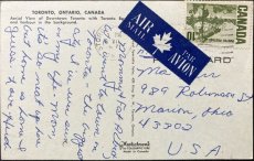 画像2: 消印 切手 海外ヴィンテージポストカード トロント ダウンタウン 世界のアンティーク絵葉書 昔のポストカード (2)