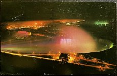 画像1: 消印 切手 海外ヴィンテージポストカード NIAGARA FALLS ナイアガラの滝ライトアップ 世界のアンティーク絵葉書 昔のポストカード (1)