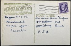 画像2: 1957年消印 切手 海外ヴィンテージポストカード AMERICAN FALLS ナイアガラの滝と花 世界のアンティーク絵葉書 昔のポストカード (2)