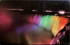 画像1: 1965年消印 切手 海外ヴィンテージポストカード NIAGARA FALLS ナイアガラの滝イルミネーション 世界のアンティーク絵葉書 昔のポストカード (1)