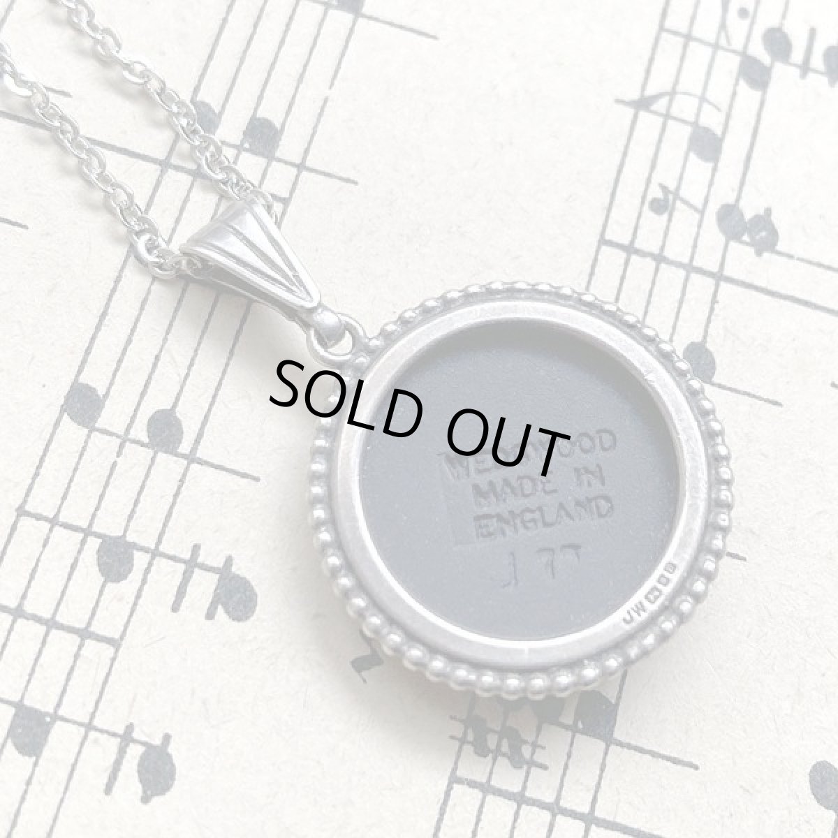 画像8: WEDGWOOD ウェッジウッド スターリングシルバー ホールマーク ジャスパー ブラック ヴィンテージネックレス (8)